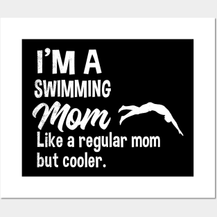Swimming Cute and funny MOM definition theme with silhouette art Posters and Art